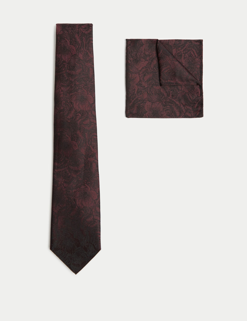 Floral Pure Silk Tie & Pocket Square Set