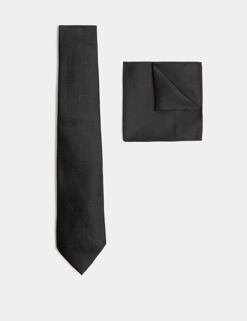 Textured Pure Silk Tie & Pocket Square Set