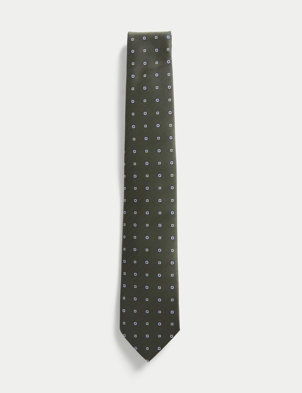 Slim Herringbone Foulard Tie