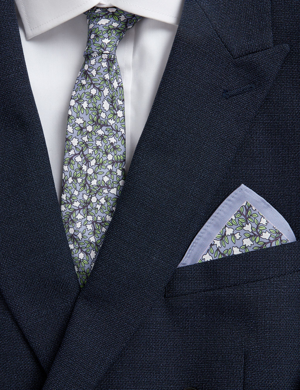 Slim Printed Floral Tie & Pocket Square Set 3 of 3