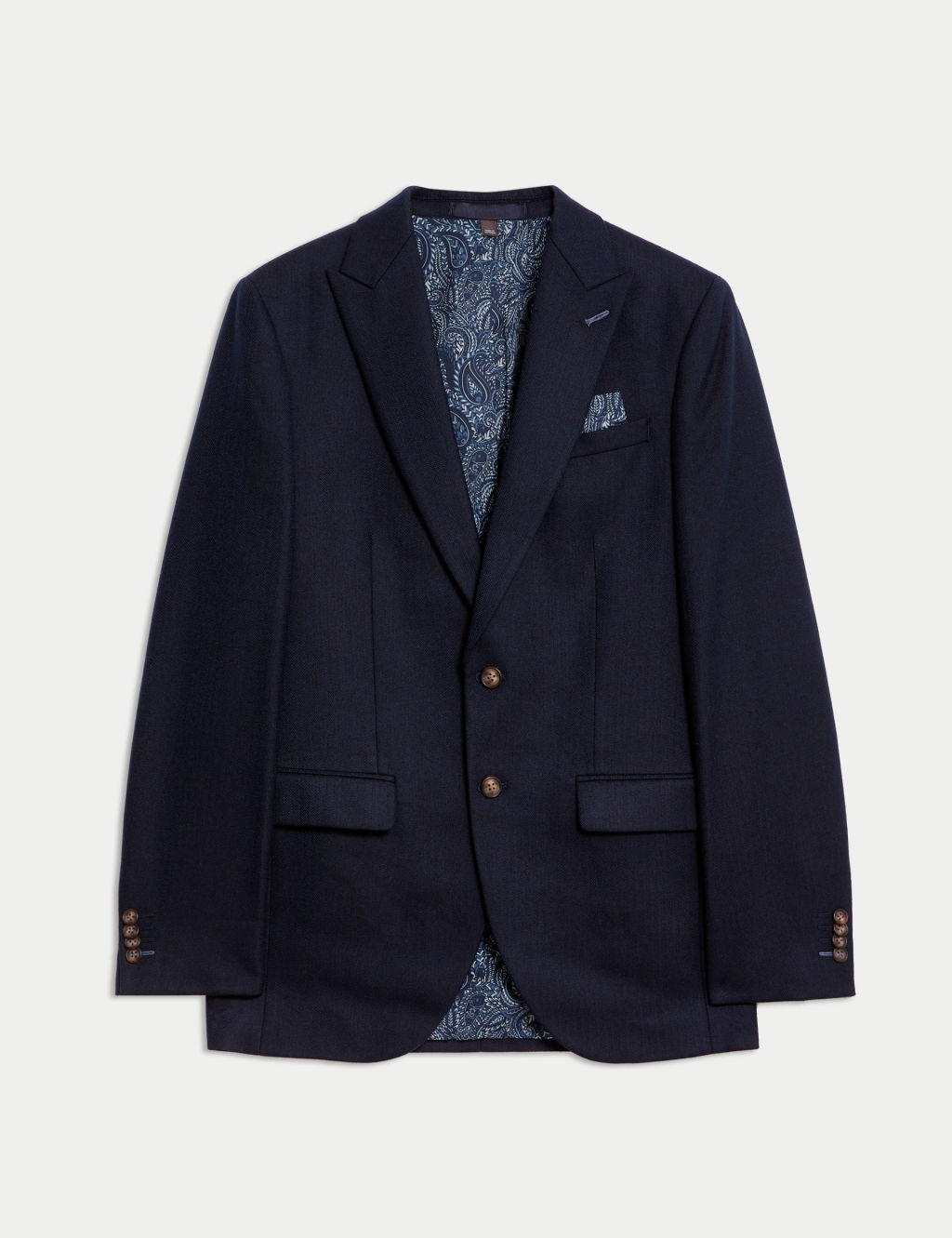 Slim Fit Wool Blend Herringbone Suit Jacket