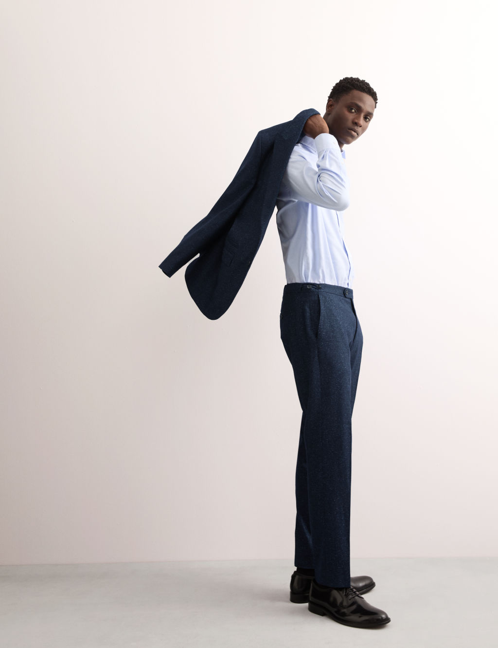 Tailored Fit Italian Wool Rich Suit Trousers