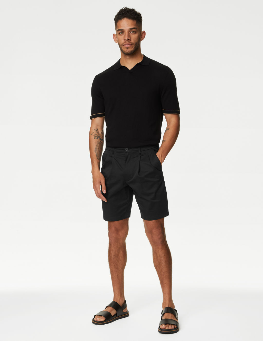 Twin Pleat Stretch Chino Shorts 3 of 6