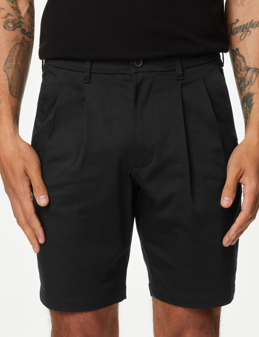 Twin Pleat Stretch Chino Shorts 2 of 6