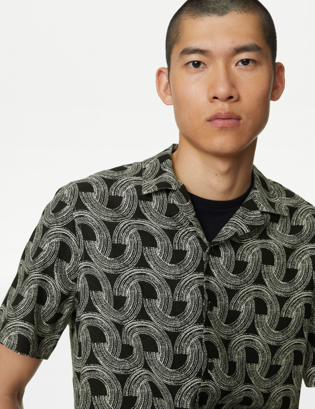 Easy Iron Linen Blend Hawaiian Printed Shirt 2 of 6