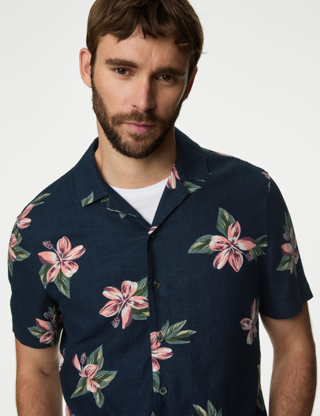 Easy Iron Linen Rich Floral Shirt