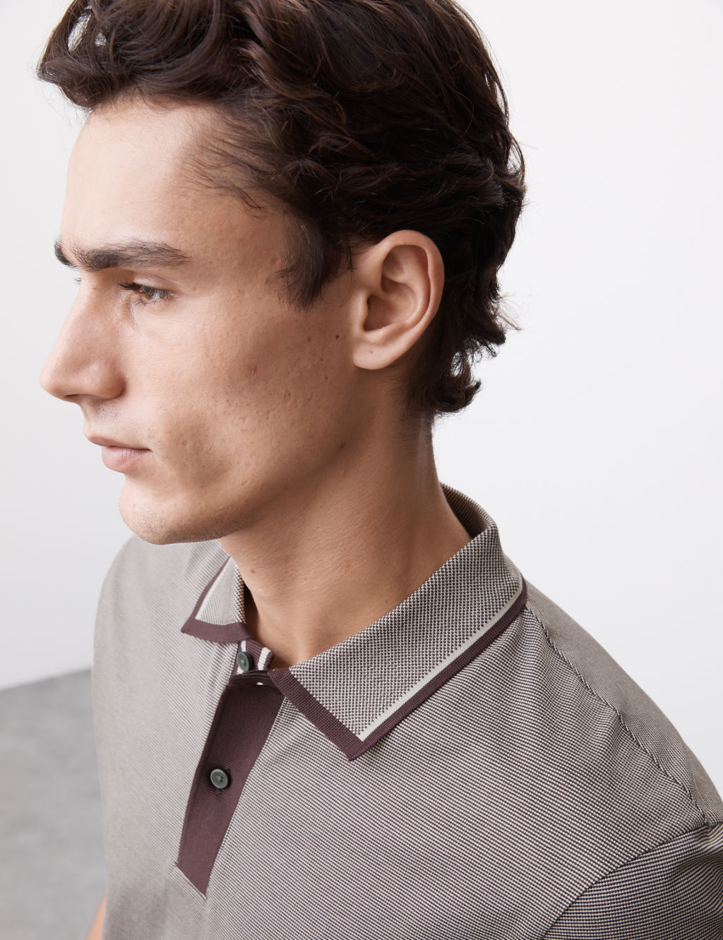 Pure Cotton Jacquard Polo Shirt