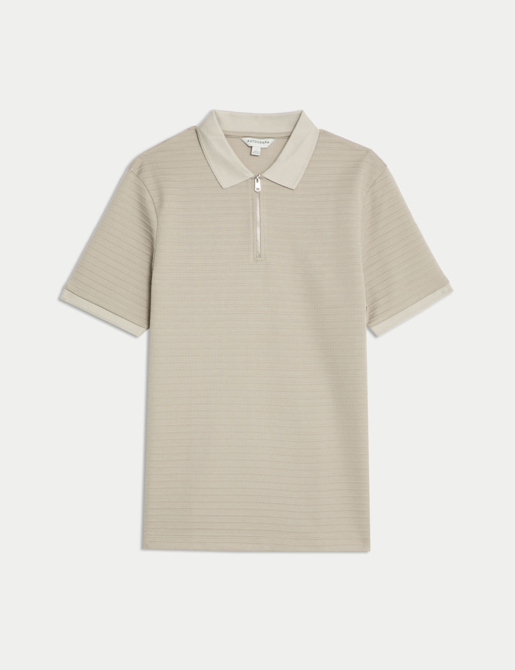 Cotton Blend Textured Polo Shirt