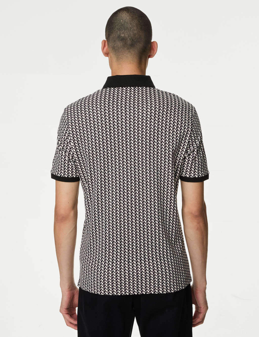 Pure Cotton Geometric Print Polo Shirt 5 of 5