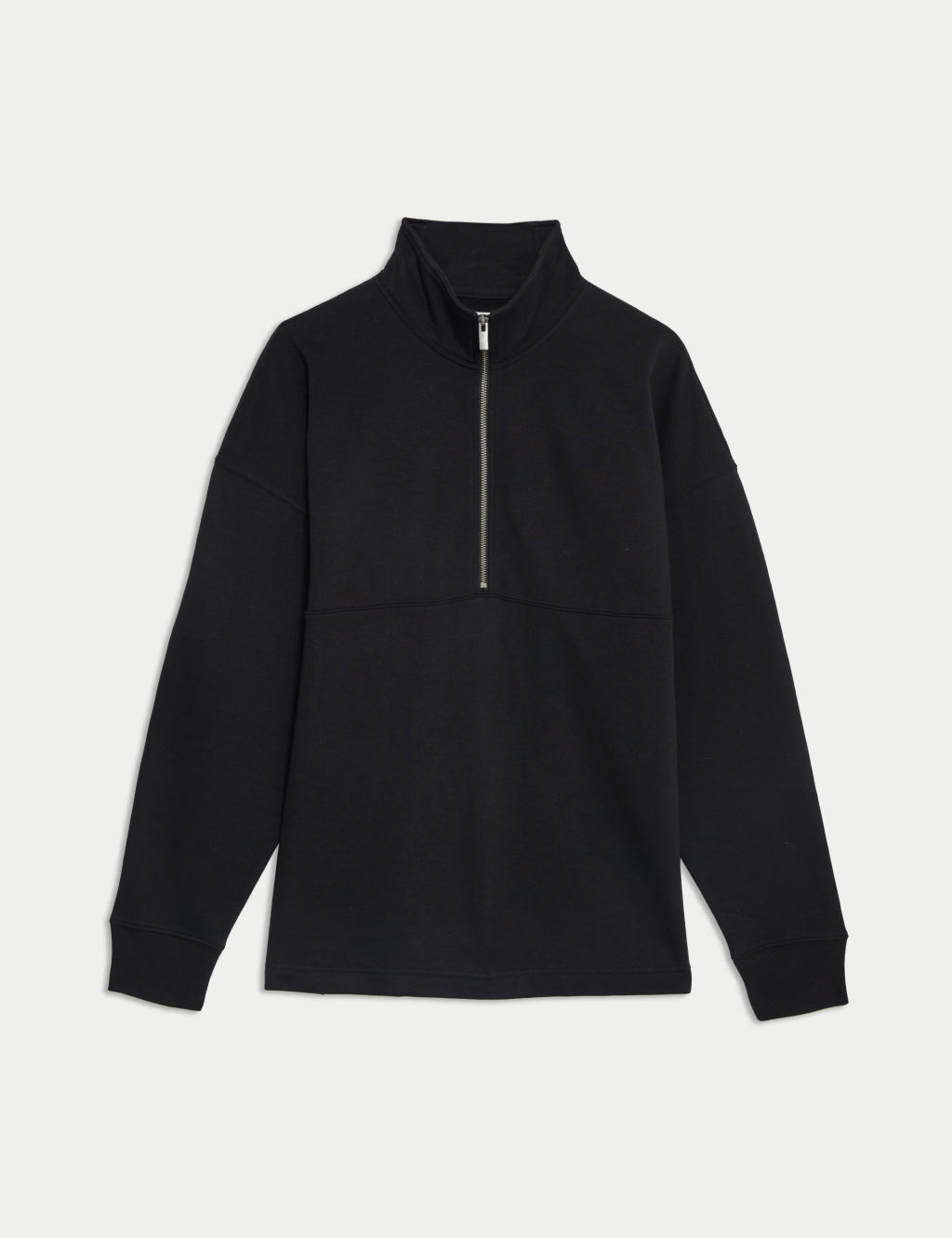 Cotton Rich Funnel Neck Half Zip Sweatshirt