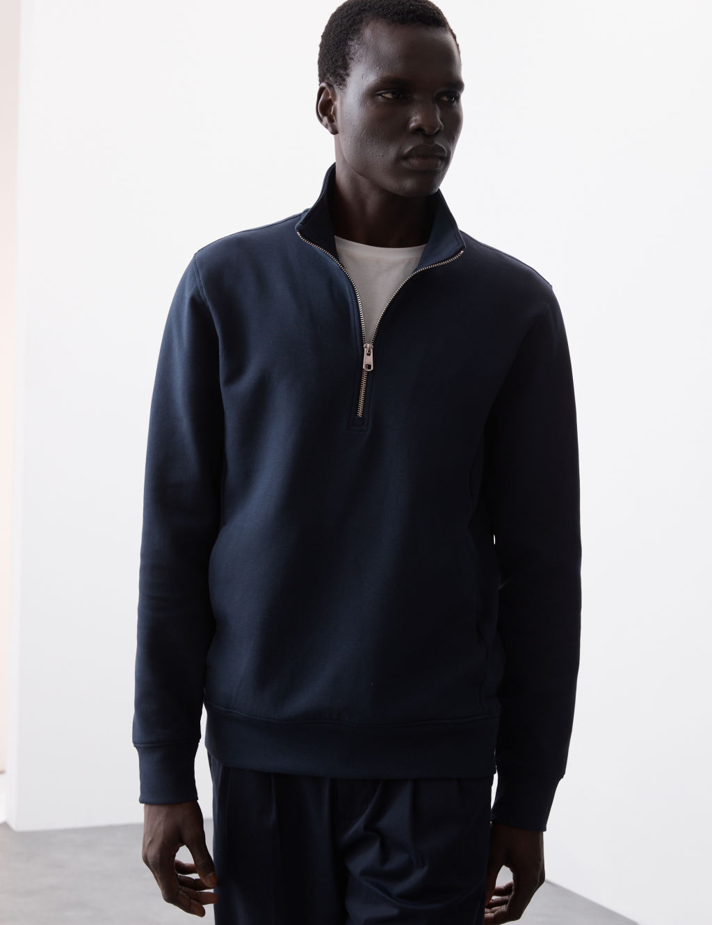 Cotton Rich Half Zip Sweatshirt