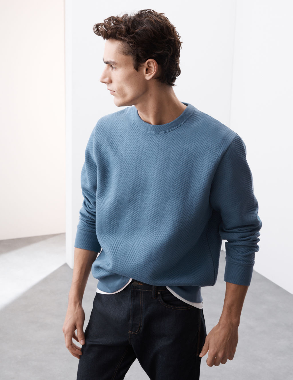 Cotton Rich Crew Neck Sweatshirt
