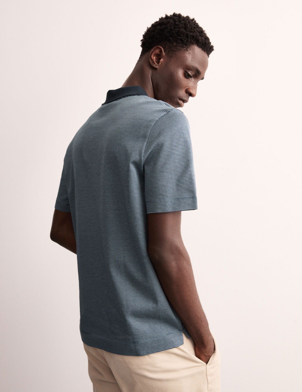 Pure Cotton Textured Polo Shirt