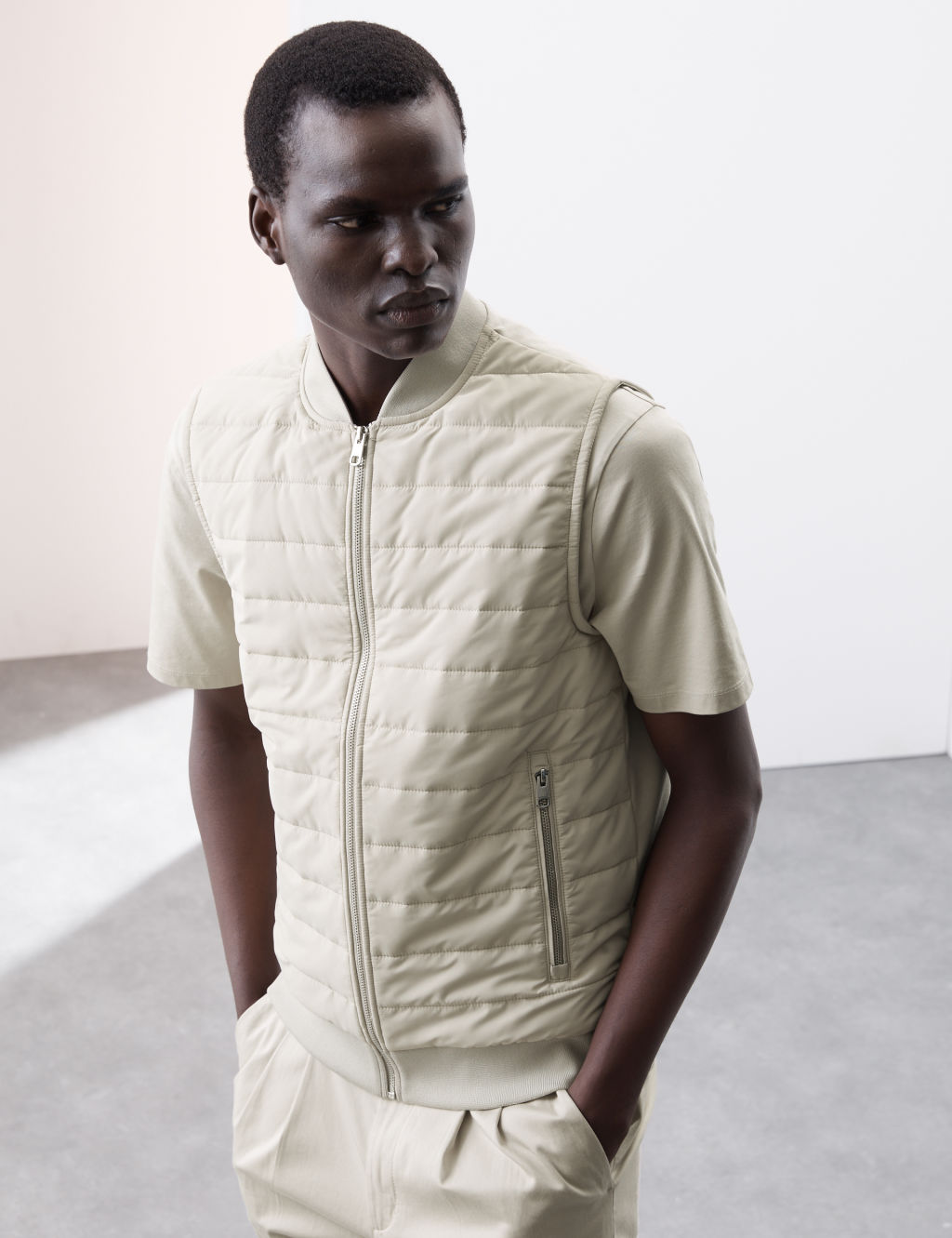 Cotton Rich Zip Up Quilted Gilet with Stormwear™