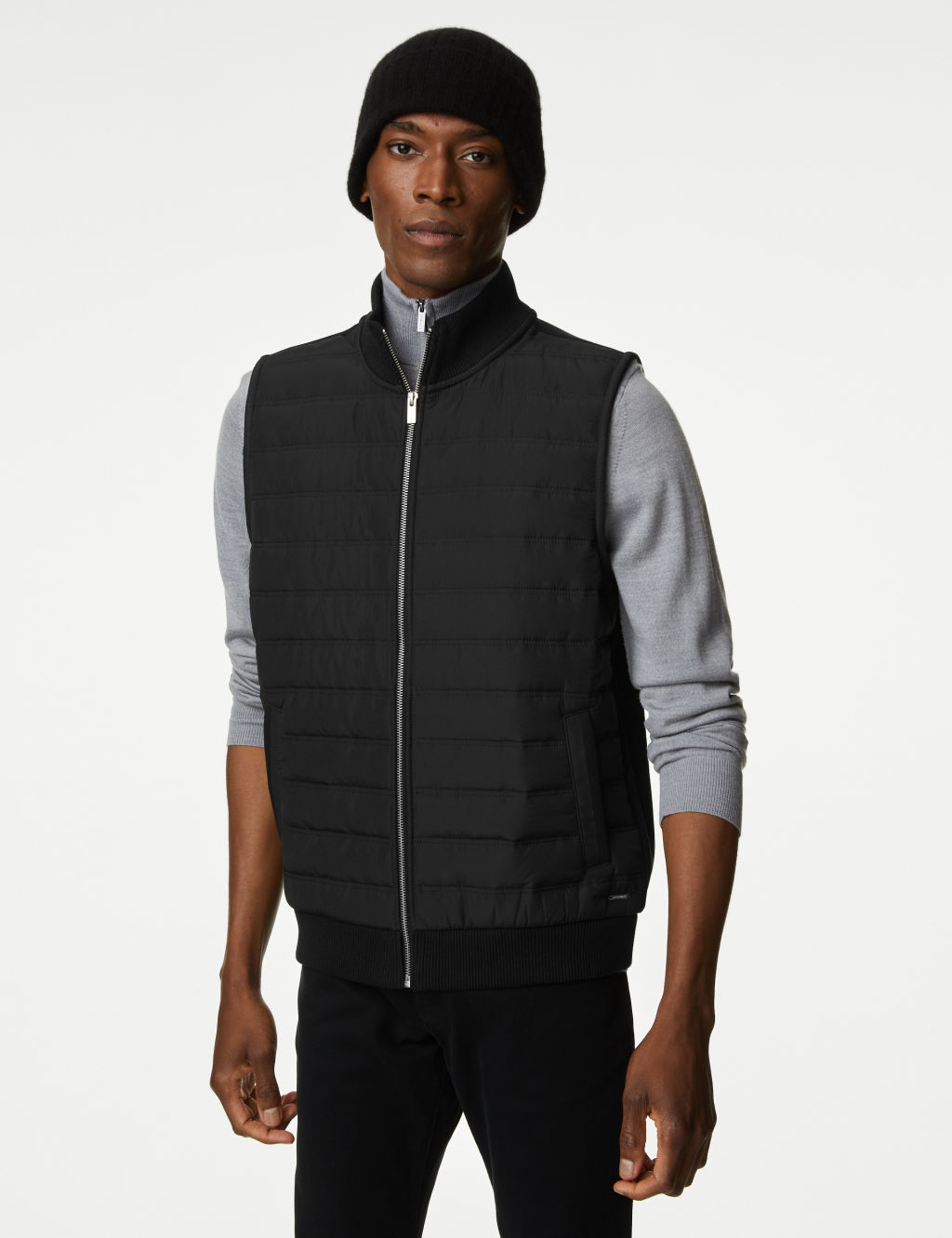 Cotton Blend Zip Up Gilet 4 of 5