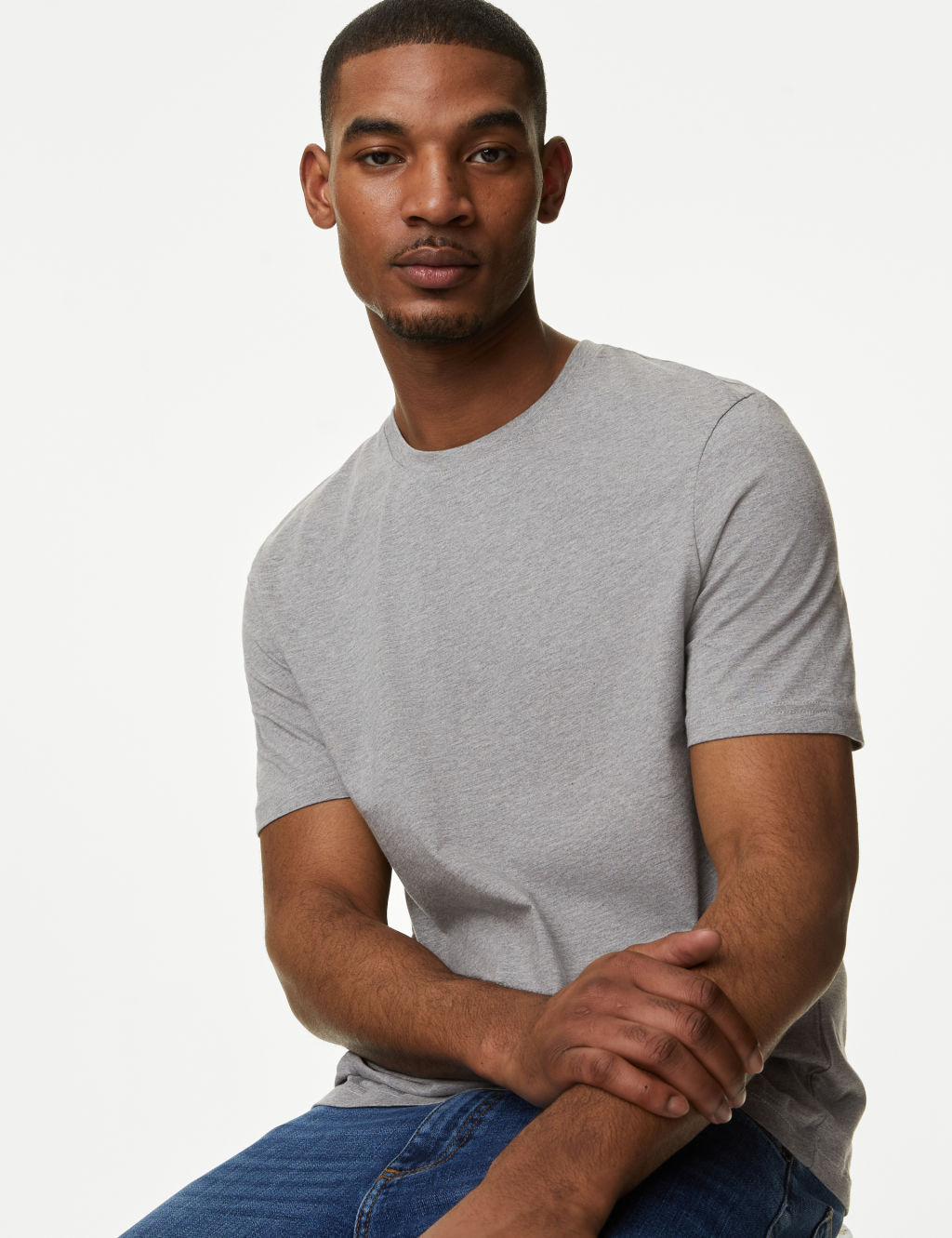 Slim Fit Pure Cotton Crew Neck T-Shirt