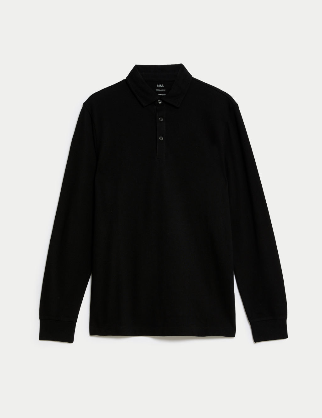 Pure Cotton Long Sleeve Polo Shirt 1 of 5