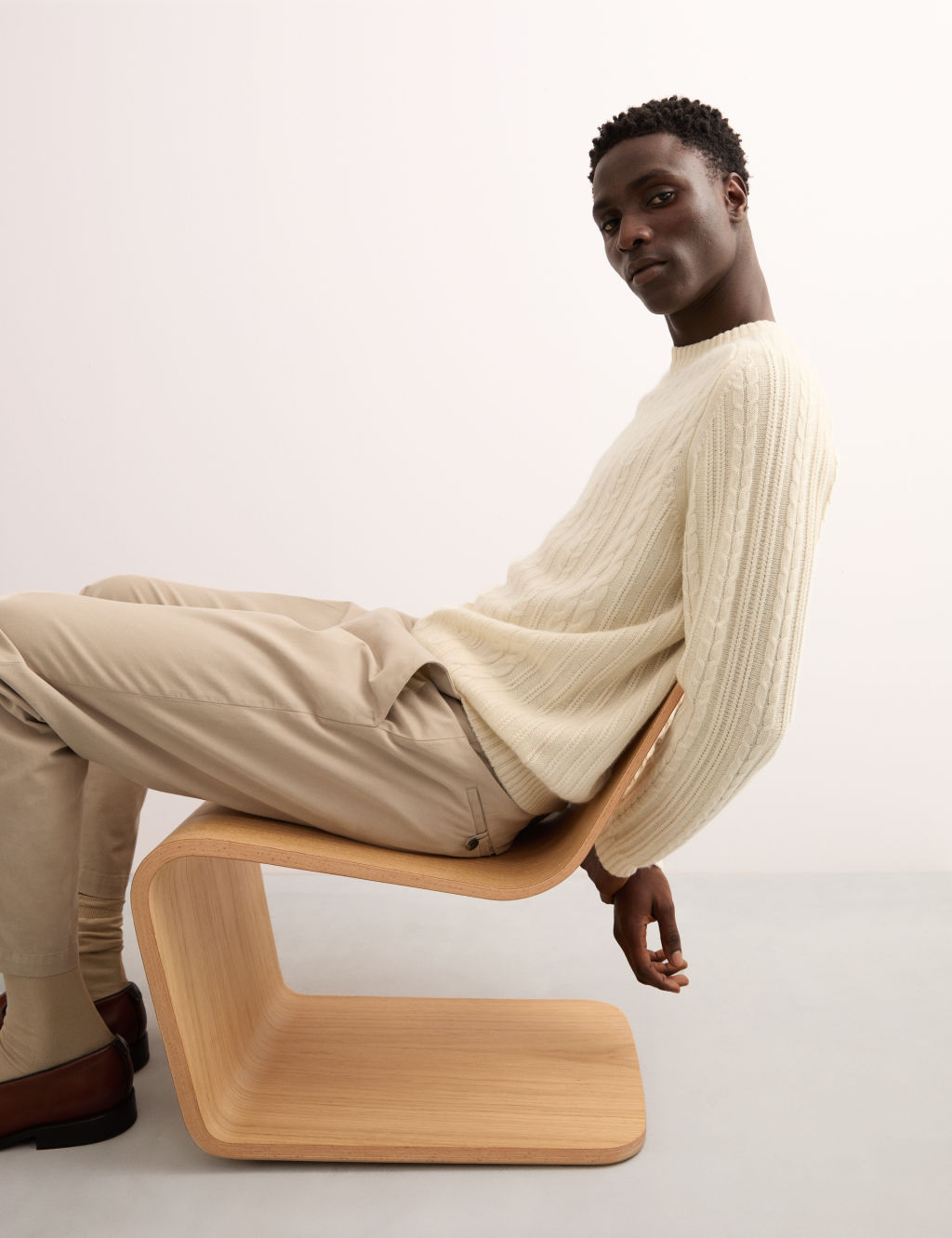 Cashmere Cable Crew Neck Jumper