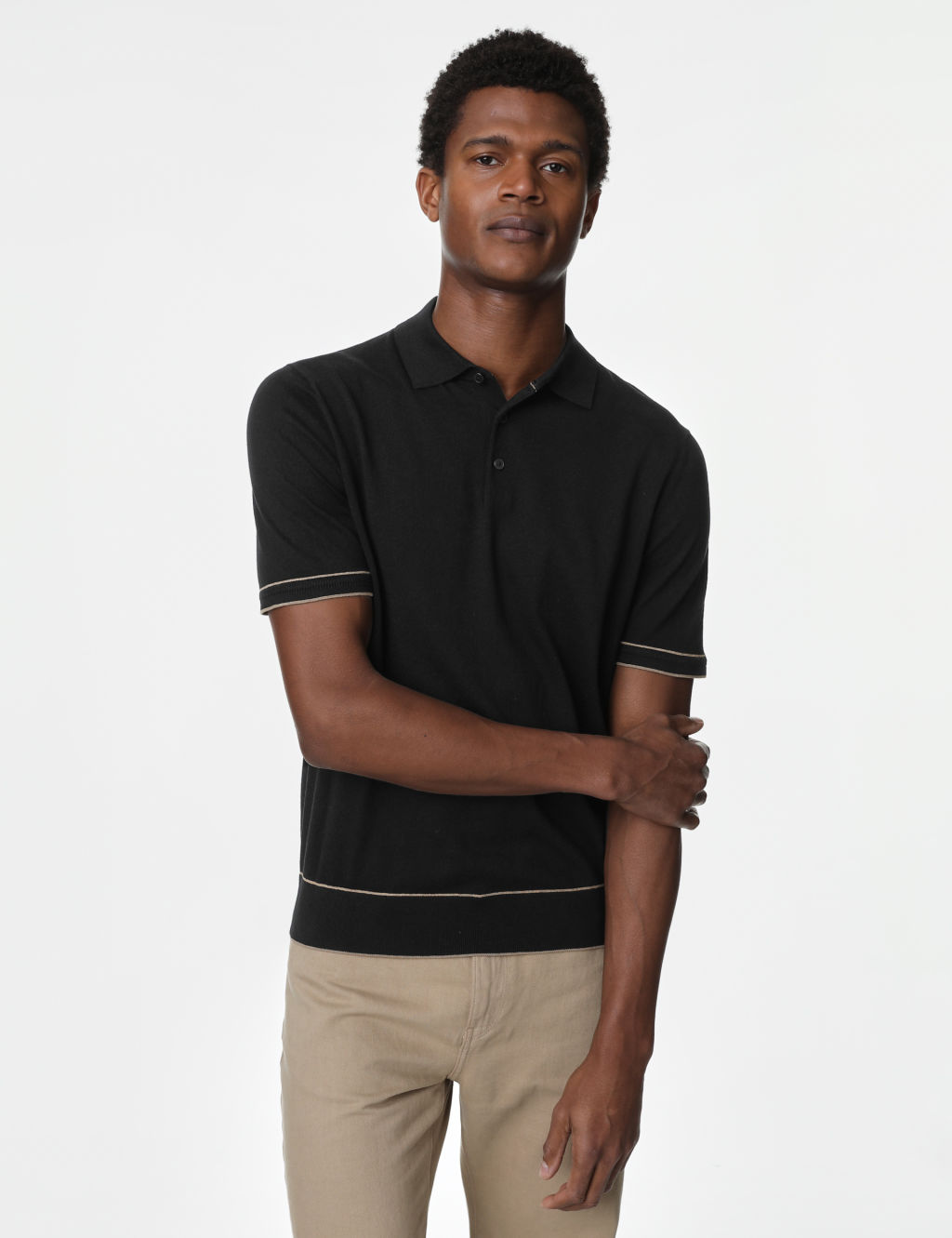 Silk Cotton Knitted Polo Shirt 4 of 5