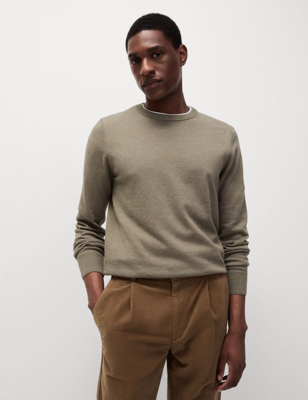 Pure Cotton Crew Neck Jumper