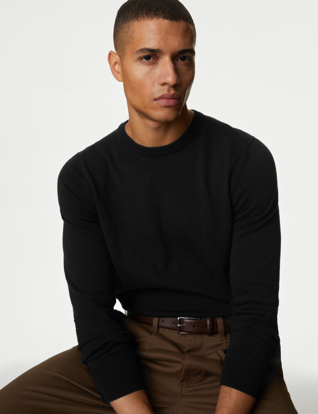 Pure Cotton Crew Neck Jumper