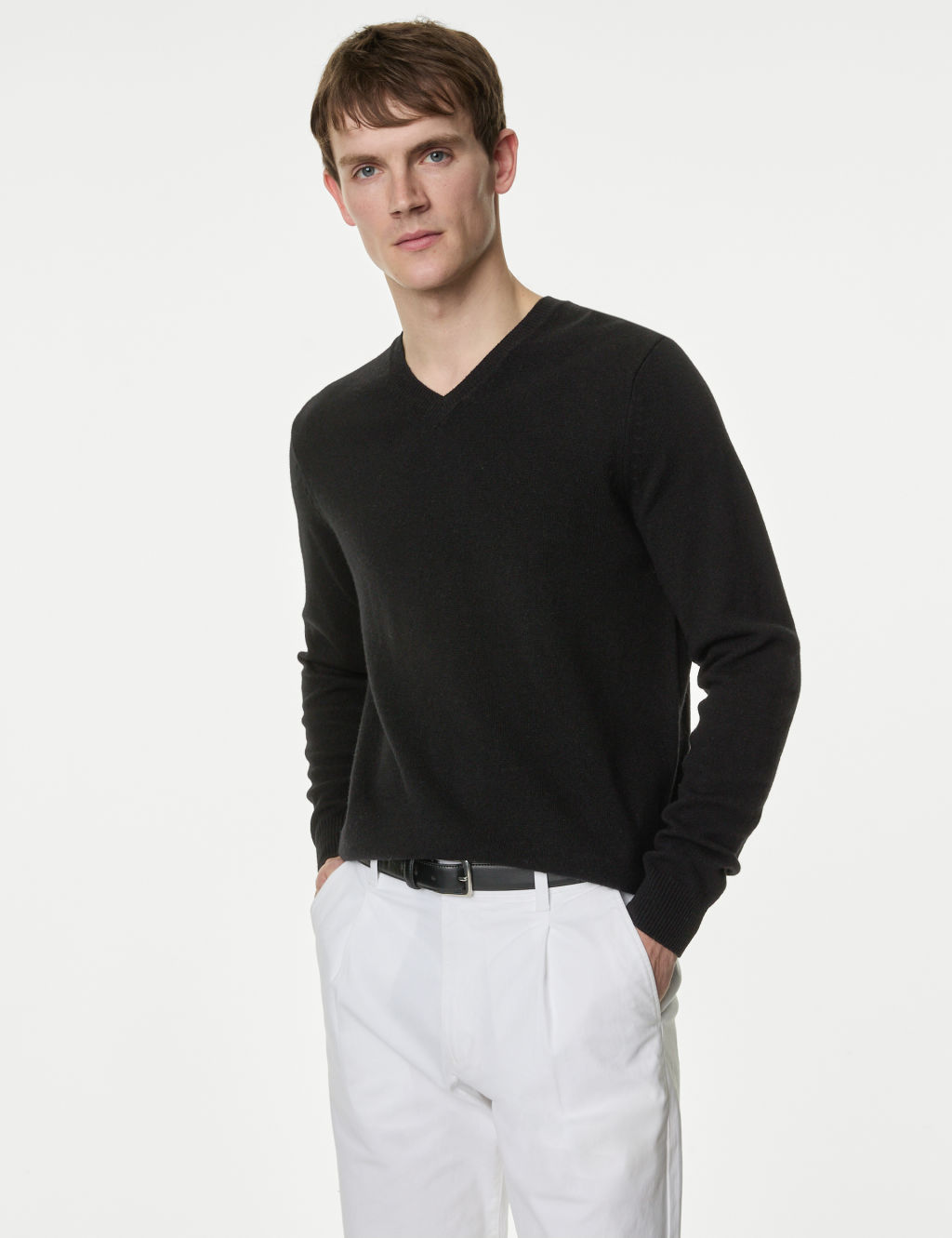 Pure Extra Fine Lambswool V-Neck Jumper 3 of 5