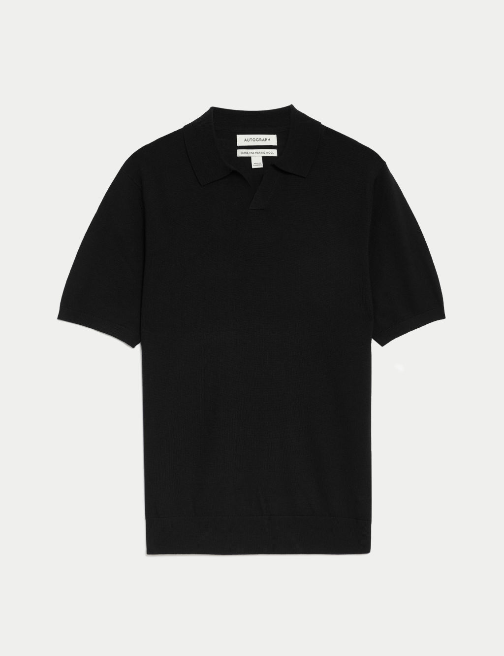 Pure Extra Fine Merino Wool Knitted Polo Shirt 1 of 4