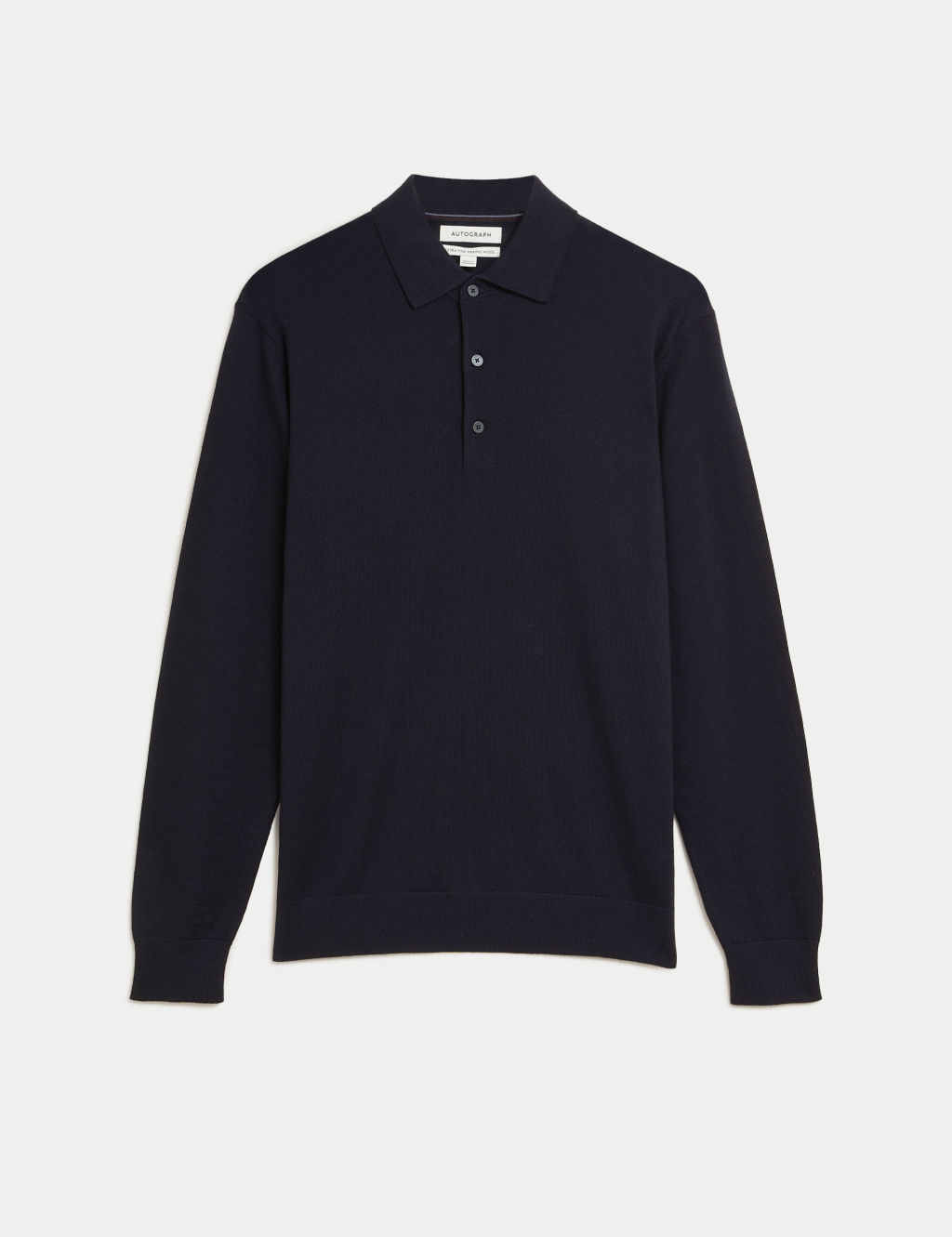 Pure Extra Fine Merino Wool Knitted Polo Shirt