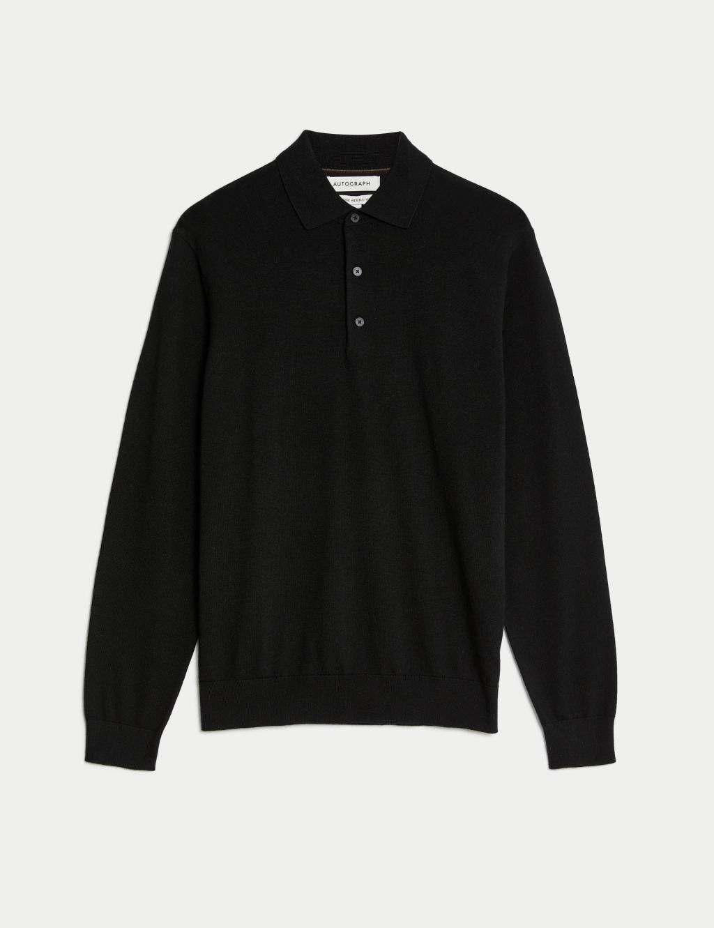 Pure Extra Fine Merino Wool Knitted Polo Shirt