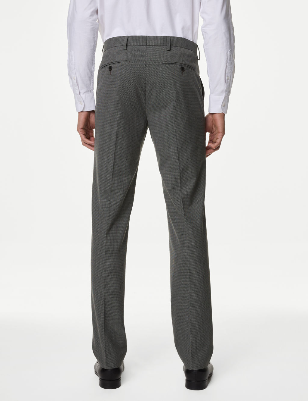 Textured Flat Front Stretch Trousers | M&S Collection | M&S