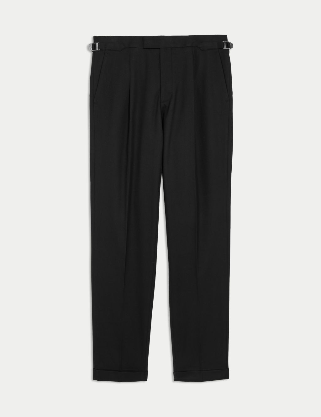 Tailored Fit Twill Single Pleat Trousers