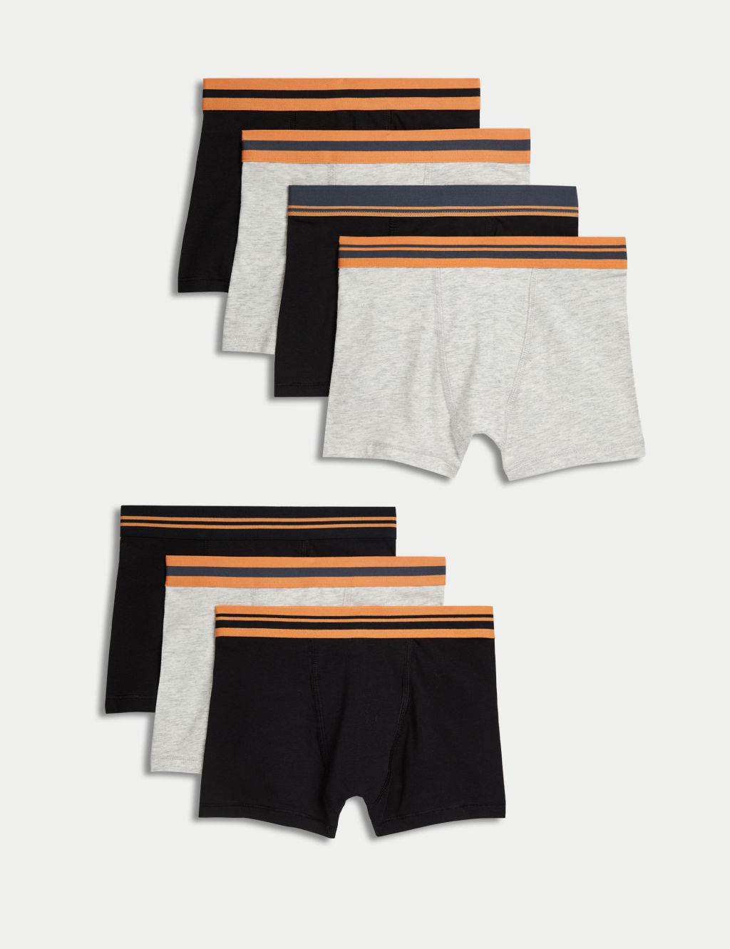 7pk Cotton Rich Stripe Waistband Trunks (5-16 Yrs)