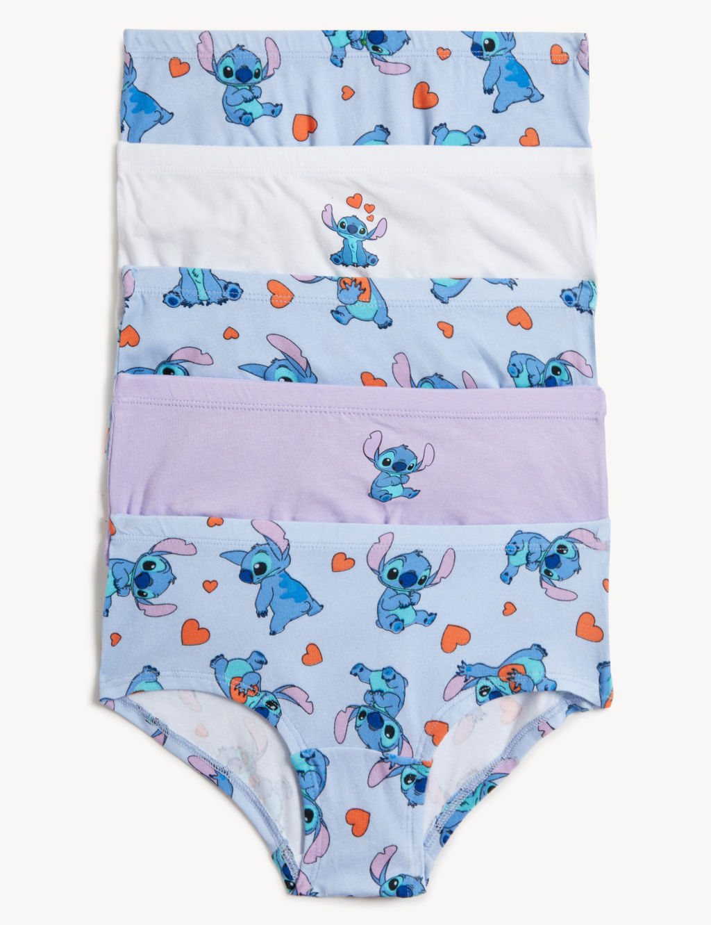 5pk Cotton Rich Lilo & Stitch™ Shorts (5-14 Yrs)