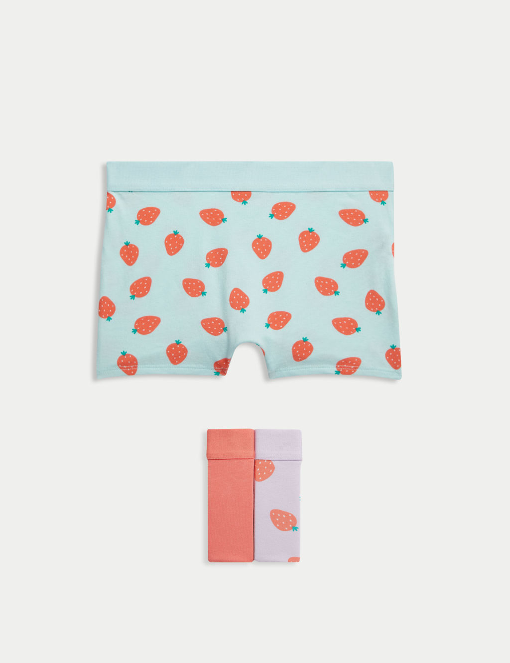 3pk Cotton with Stretch Strawberry Boxer Shorts (5-16 Yrs)
