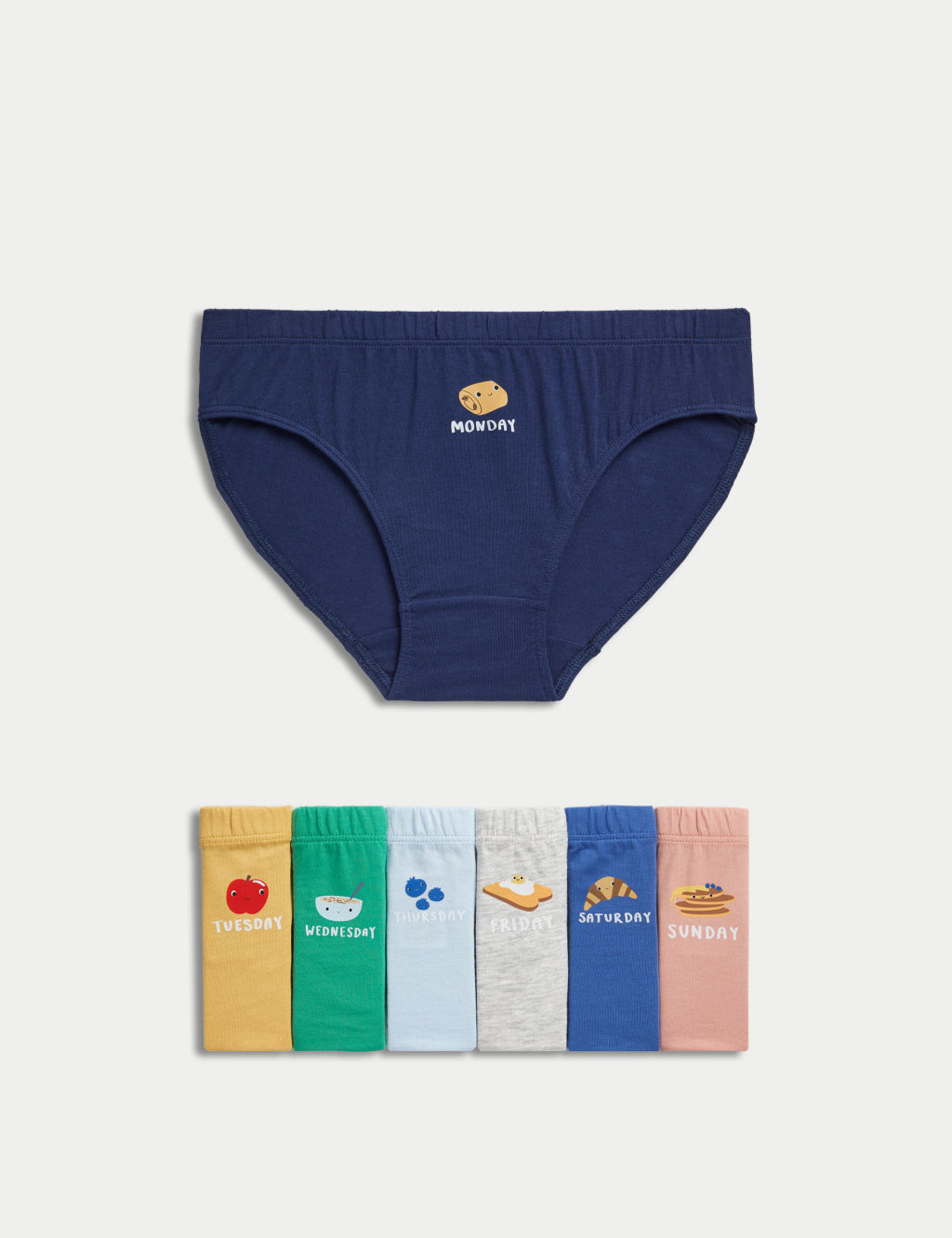 7pk Pure Cotton Days Of The Week Briefs (2-8 Years)