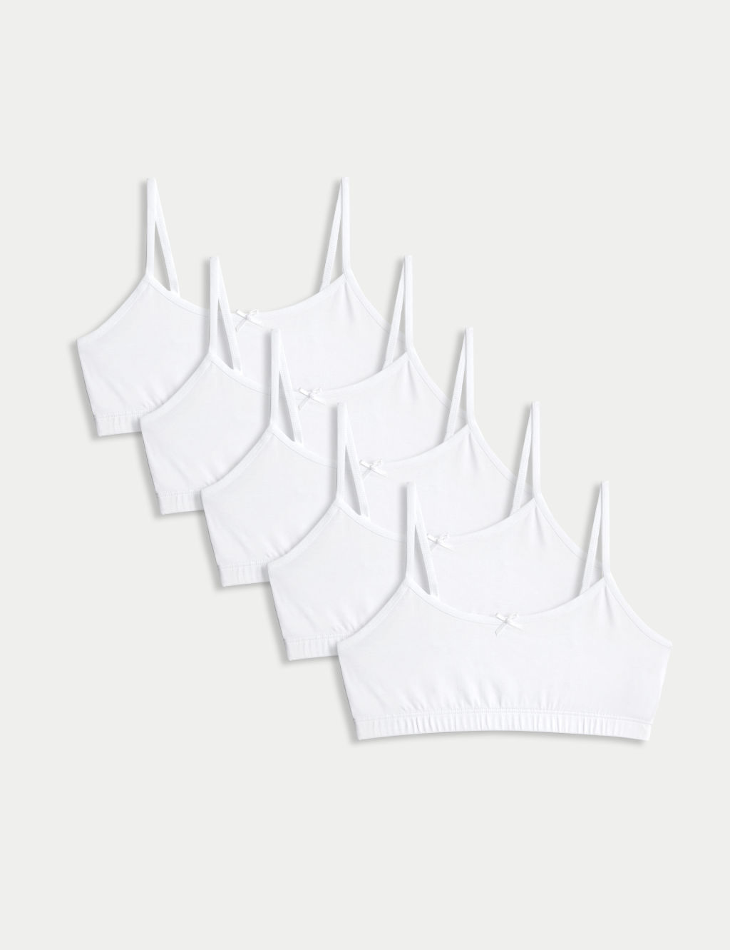 5pk Cotton Rich Crop Tops (6-16 Yrs)