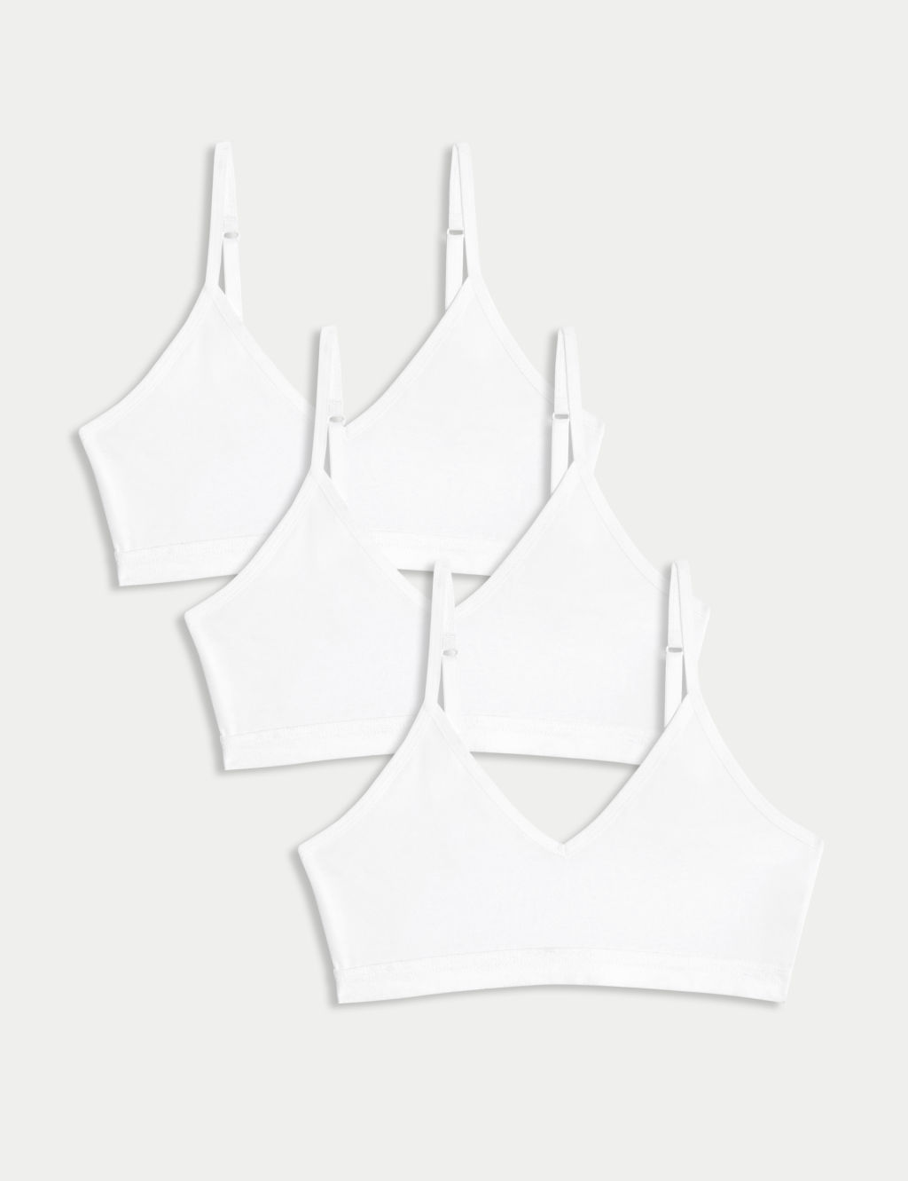 3pk Cotton Rich Crop Tops (6-16 Yrs)