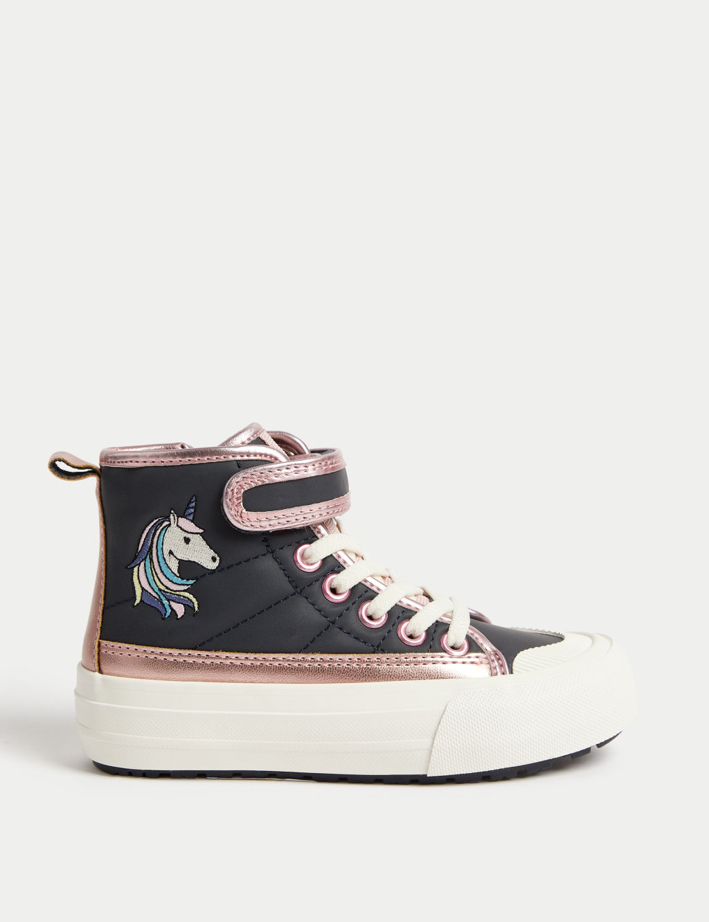 Kids' Unicorn High Top Trainers (4 Small - 2 Large)