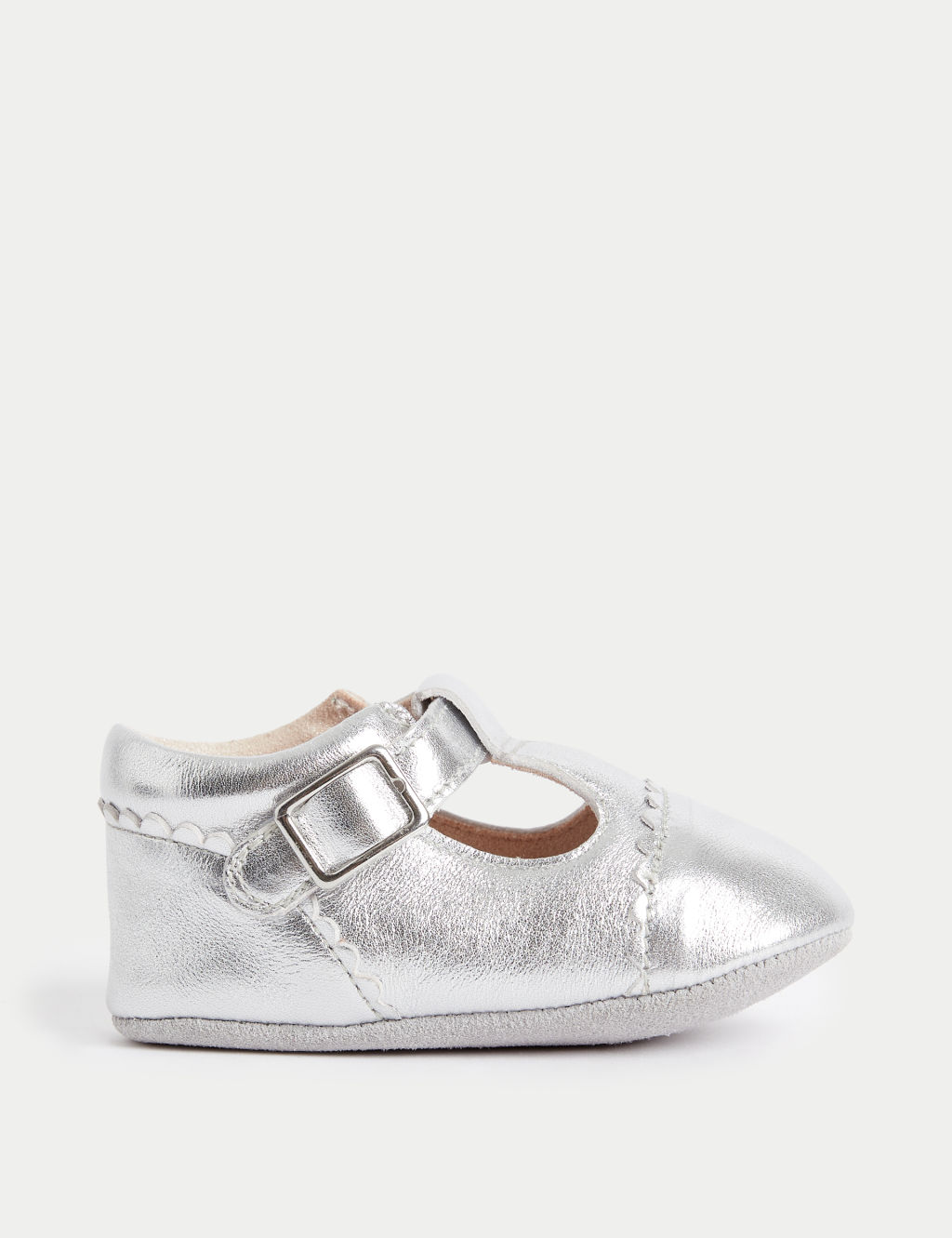 Baby Leather Metallic T-Bar Pre-Walker Shoes (0-18 Mths)