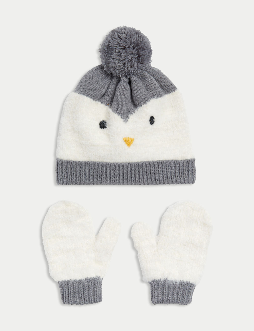 Kids' Penguin Hat and Mitten Set (0-3 Yrs)