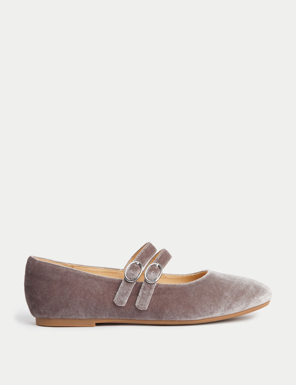 Kids' Velvet Ballet Pumps (1 Large - 6 Large)