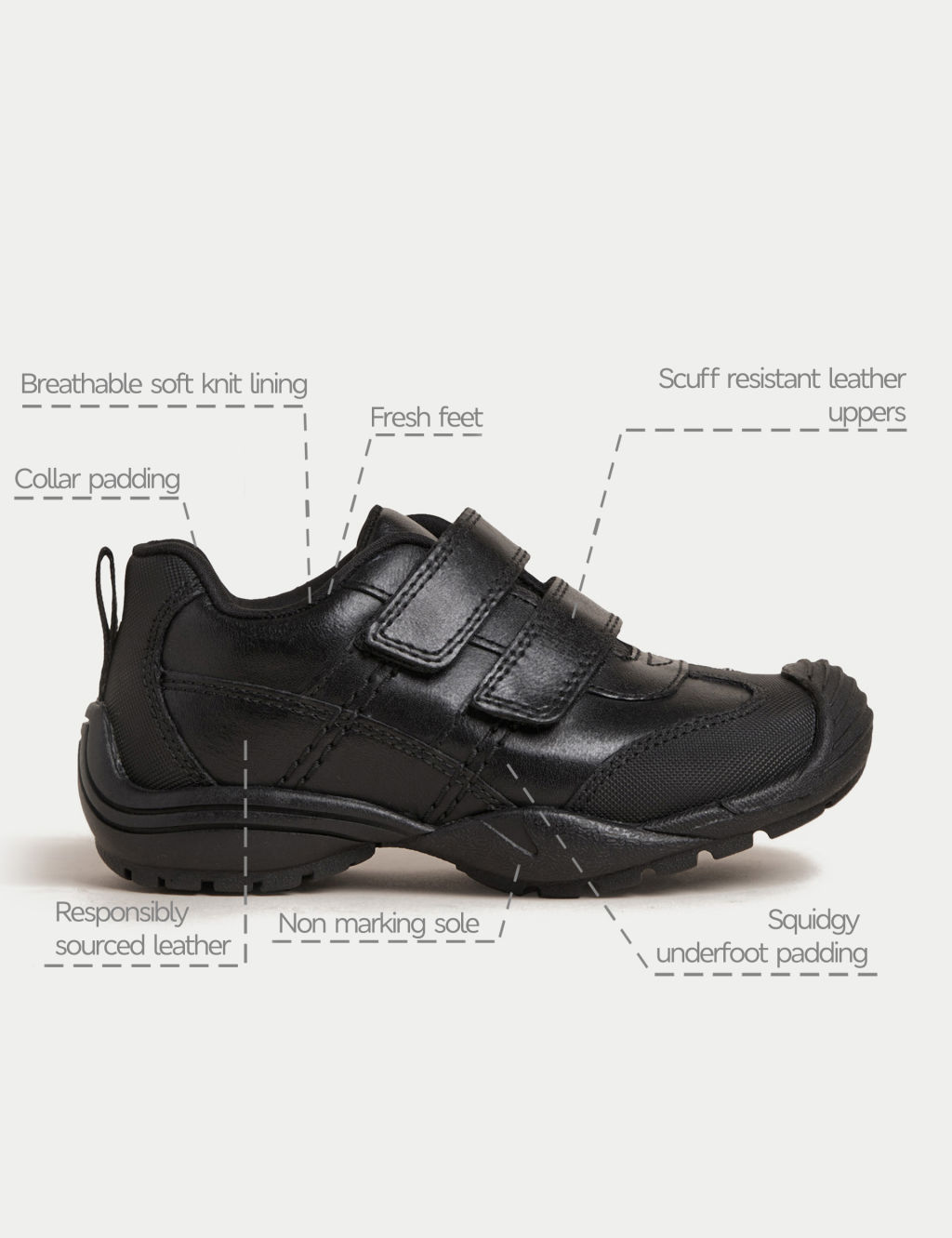 Kids' Leather School Shoes (8 Small - 2 Large) 5 of 5