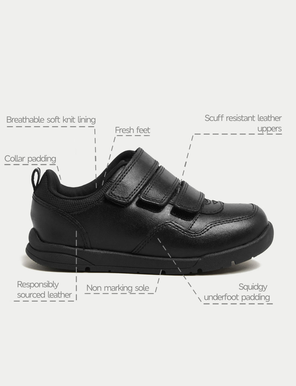 Kids' Leather School Shoes (8 Small - 2 Large) 5 of 5