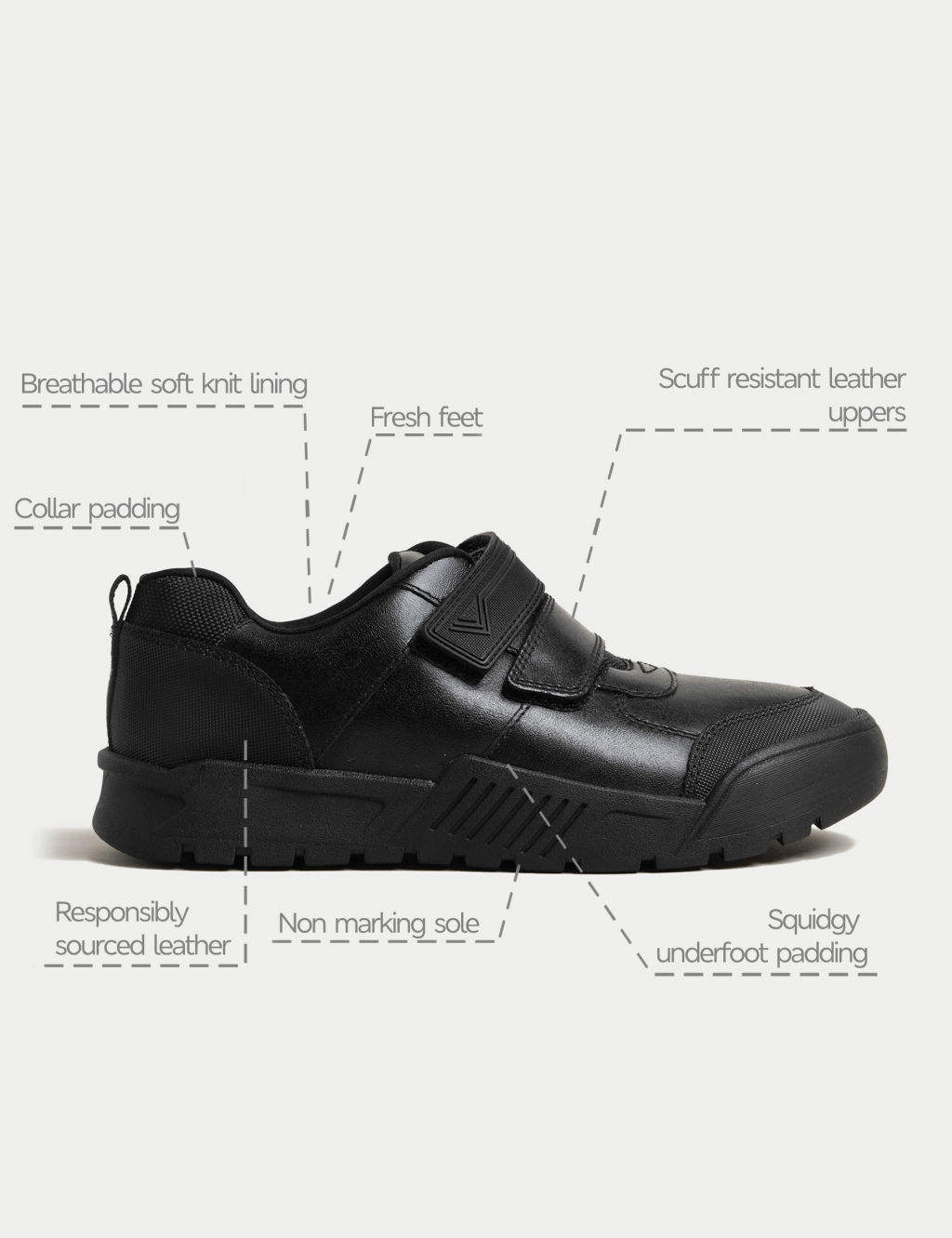 Kids' Leather School Shoes (2½ Large - 9 Large) 5 of 5