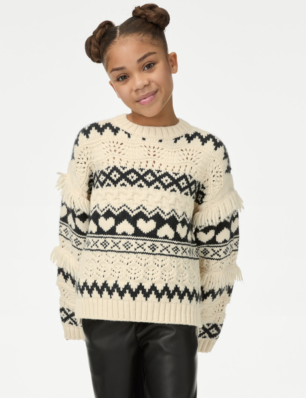 Heart Fair Isle Jumper (6-16 Yrs)