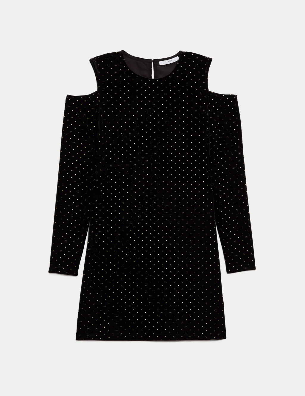 Velvet Studded Cold Shoulder Dress (6-16 Yrs)