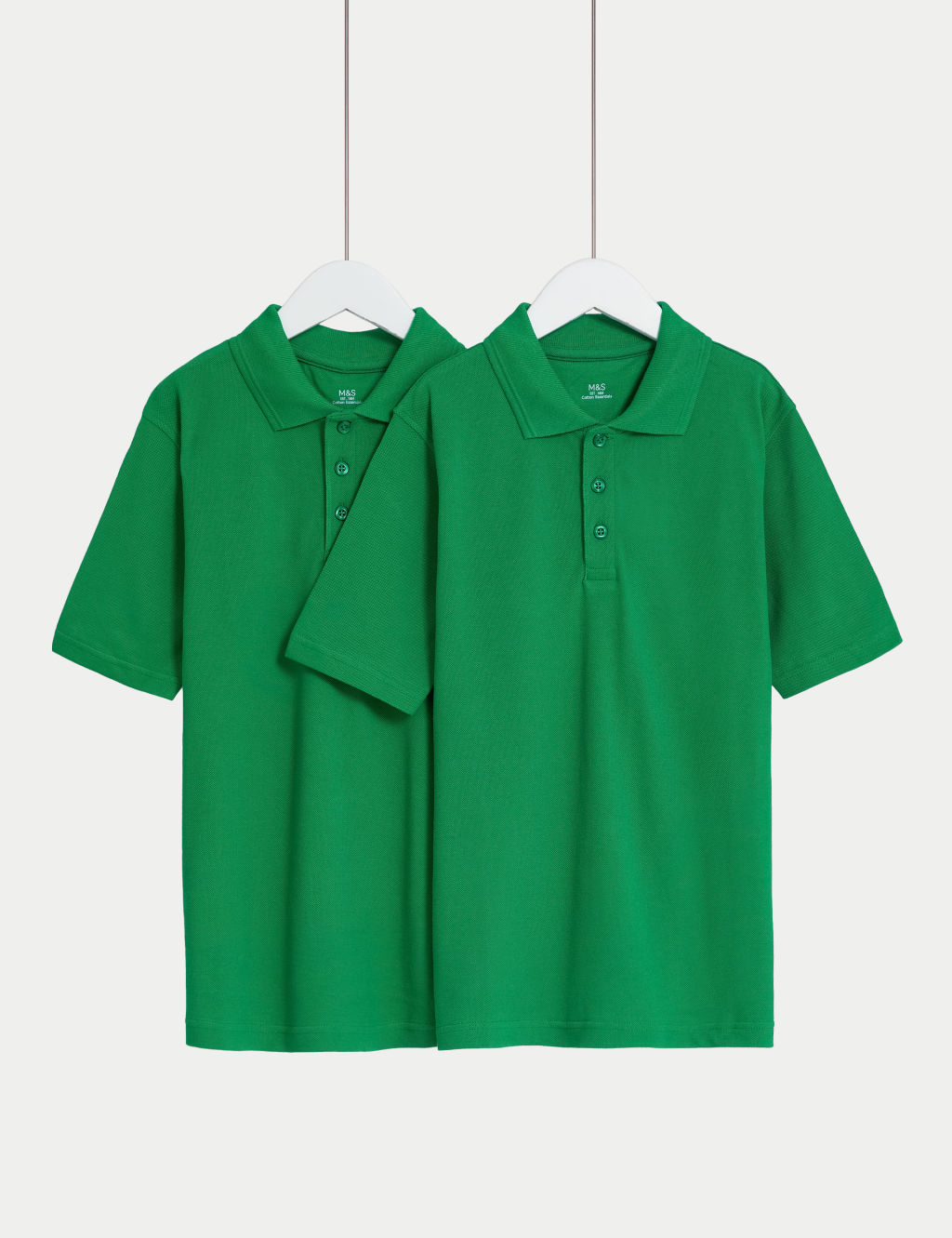 2pk Unisex Pure Cotton School Polo Shirts (2-18 Yrs)