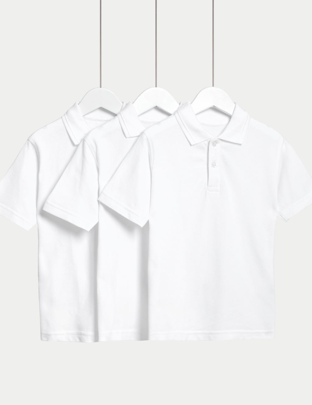 3pk Unisex Pure Cotton School Polo Shirts (2-16 Yrs)