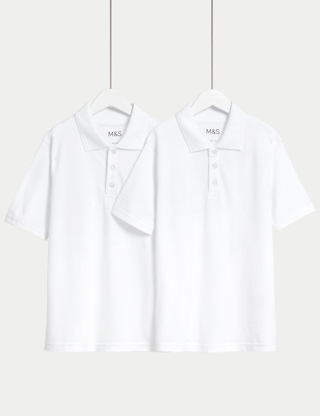 2pk Unisex Stain Resist School Polo Shirts (2-18 Yrs)