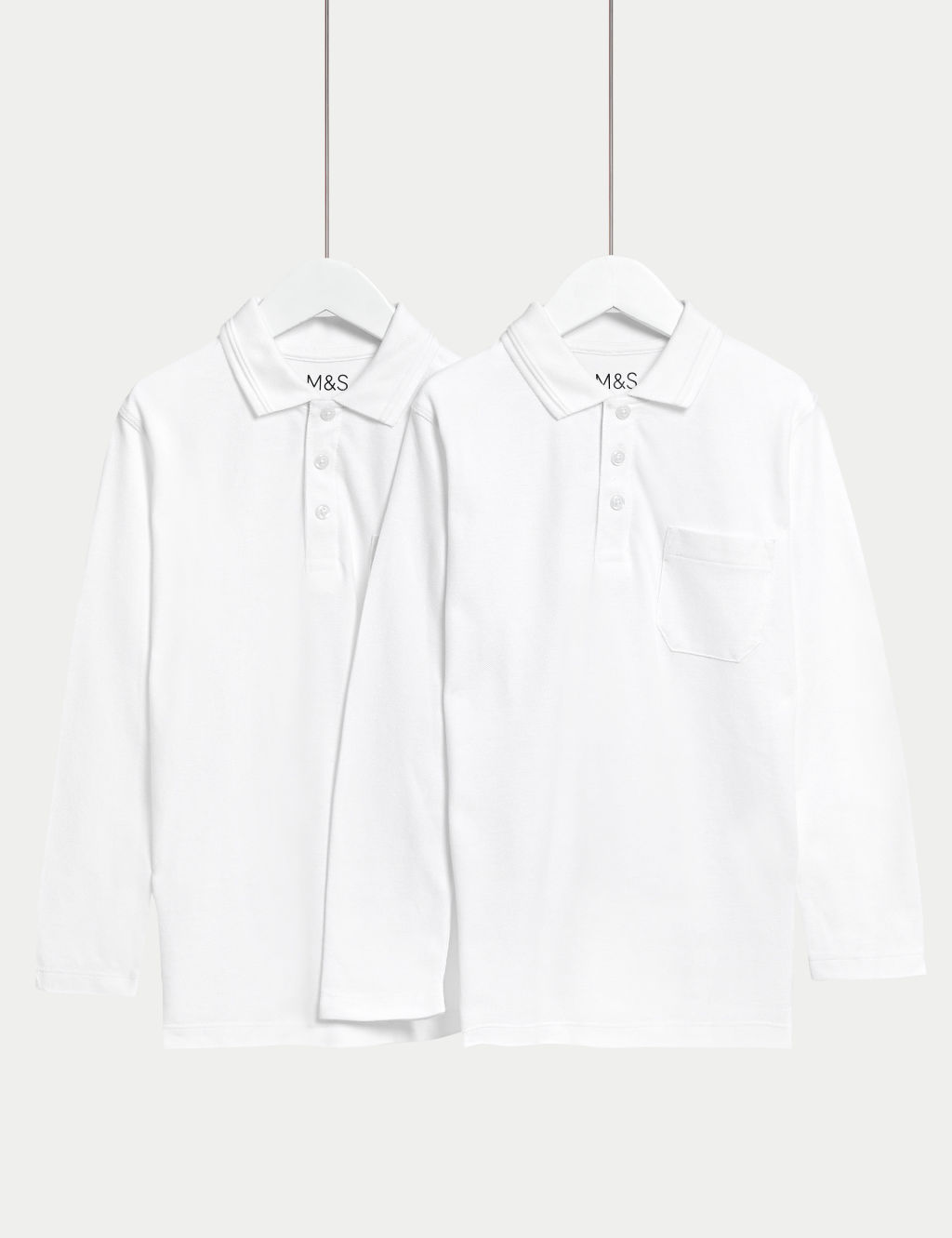 2pk Unisex Easy Dressing School Polo Shirts (3-18 Yrs) 1 of 5